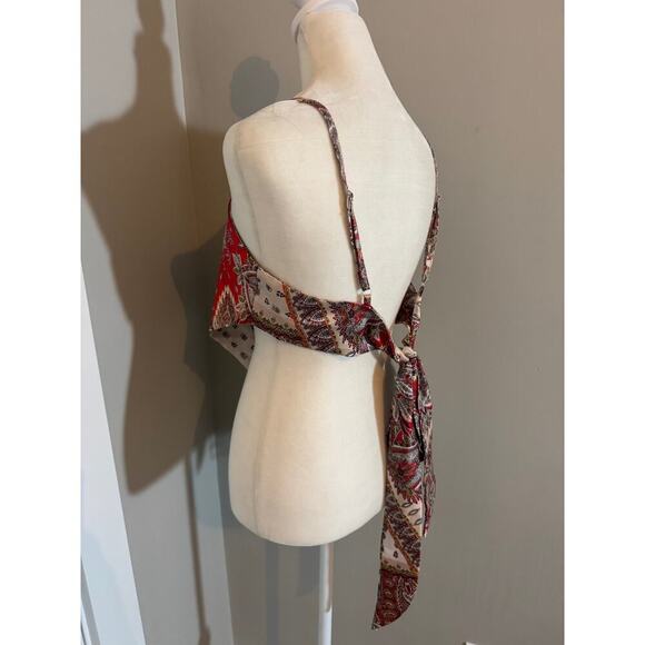 SHEIN SILK BANDANNA CROPPED TOP SIZE MEDIUM - Picture 2 of 4
